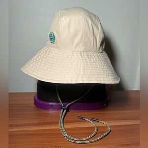 NWT Tory Burch Sport Wide Brim Beige Bucket Hat, 4” brim